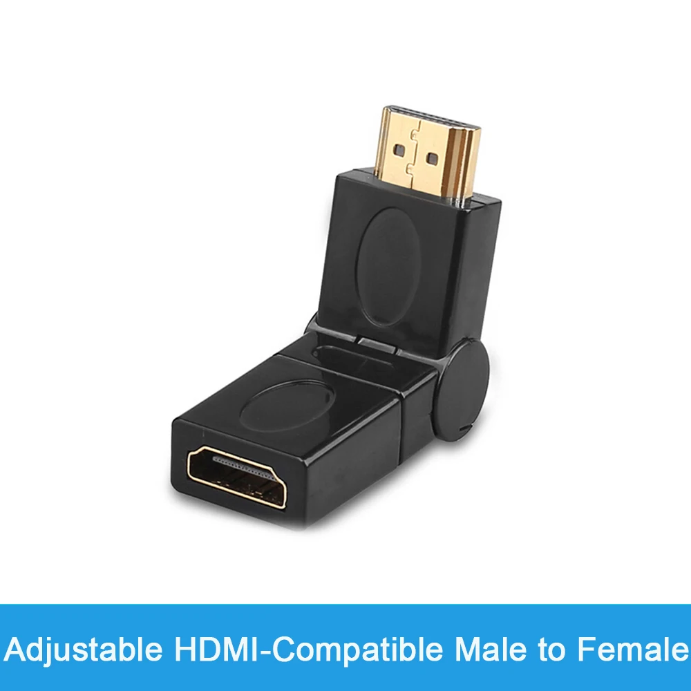 Right Angle HDMI-Compatible Adapter - 90/270 Degree Male to Female 4K HD Converter