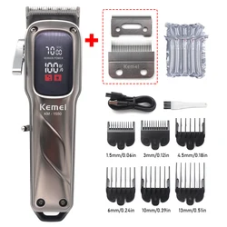 Professional Cordless Hair Clipper with LED Display and Low Noise Technology (KM - 1550 - Blade)