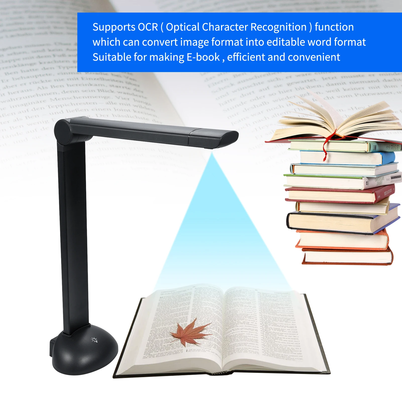 Document Camera Book Scanner A3 Size HD 16 Mega-pixels High Speed Scanning Support Multi-Language USB Port LED Fill Light