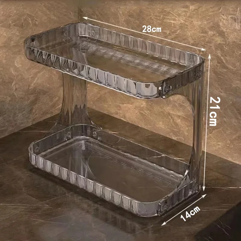 Desktop Bathroom Storage Rack Toilet Double Layer Cosmetics Storage Box Washstand Organizer Skincare Storage Rack Display Stand 3