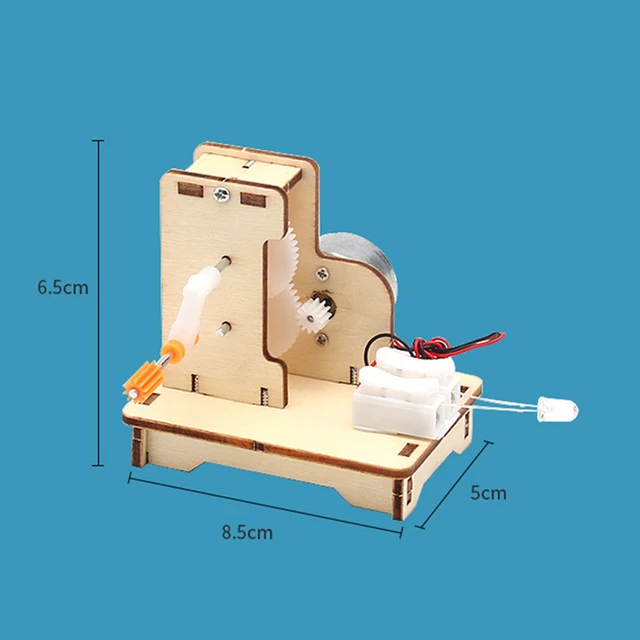Students Kids Physical Science Toys Early Education Intelligence Development DIY Wooden Hand Cranked Generator Technology 6