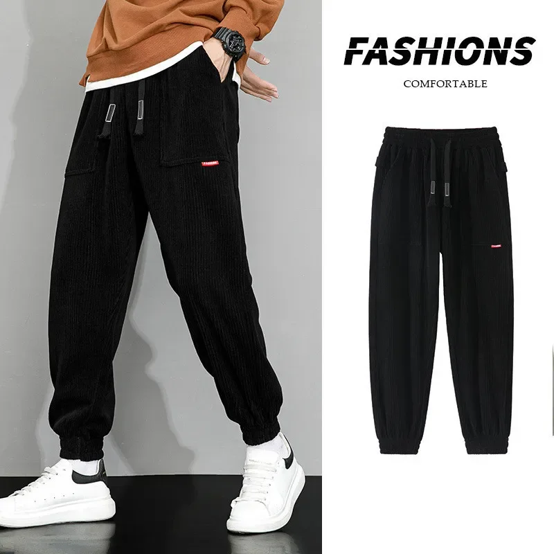 

Autumn Corduroy Sweatpants Men Baggy Joggers Fashion Hip Hop Style Daily Streetwear Loose Casual Harem Pant Male Trousers