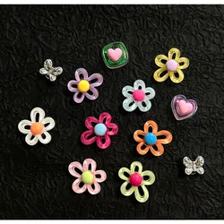 Set of 12 Colorful Flower Shoe Charms for Girls - Removable Accessories for Summer Shoes (12pcs)