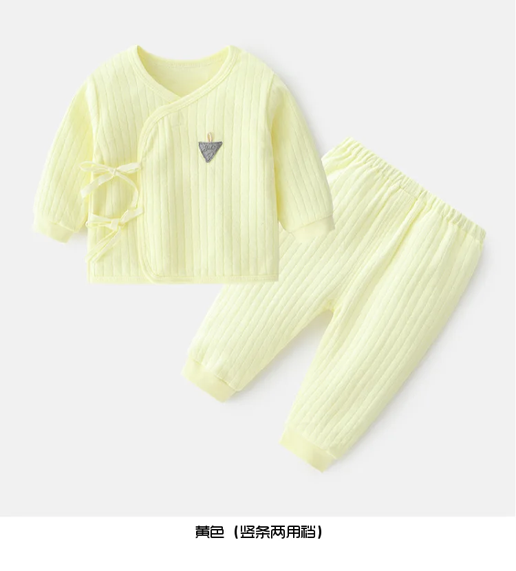 2Piece Spring Newborn Clothes 0 3 Months Underwear Solid Cute Cotton Tops+Pants Baby Costume Infant Girl Boy Clothing Set BC2254