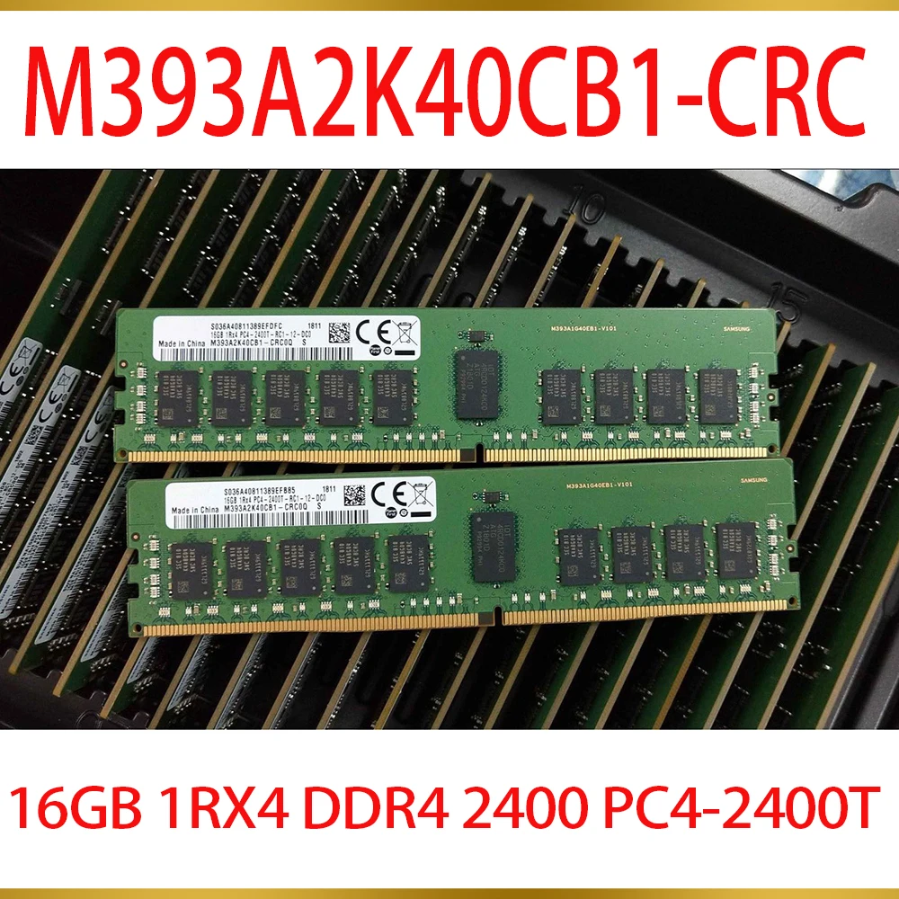 1Pcs For Samsung 16GB 1RX4 DDR4 2400 PC4 2400T ECC REG Server Memory M393A2K40CB1 CRC