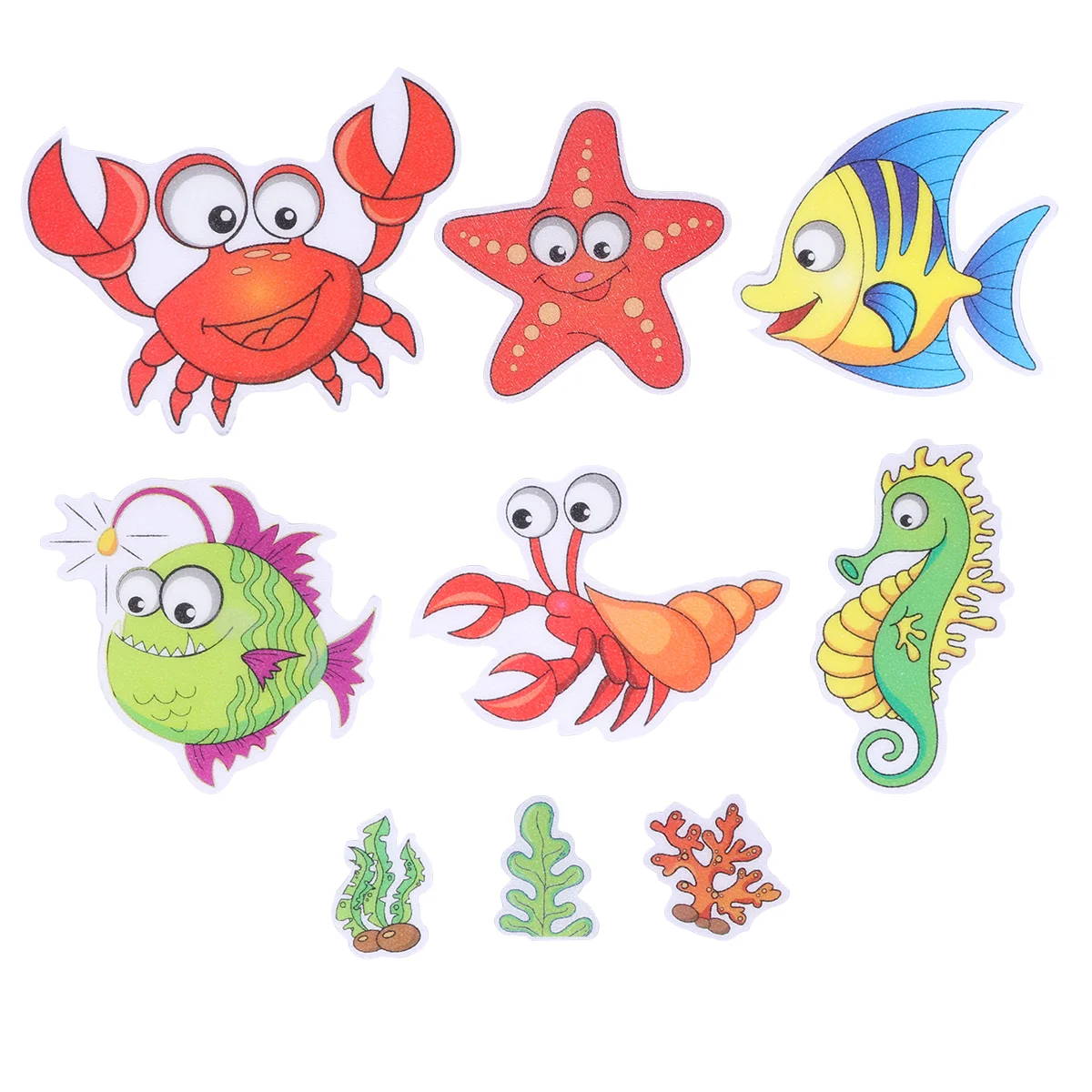

Bathroom Anti-slip Stickers Waterproof PU Rubber Shrimp Crab Patterns Cartoon Household Room Bathtub Tape Sand Stickers A30