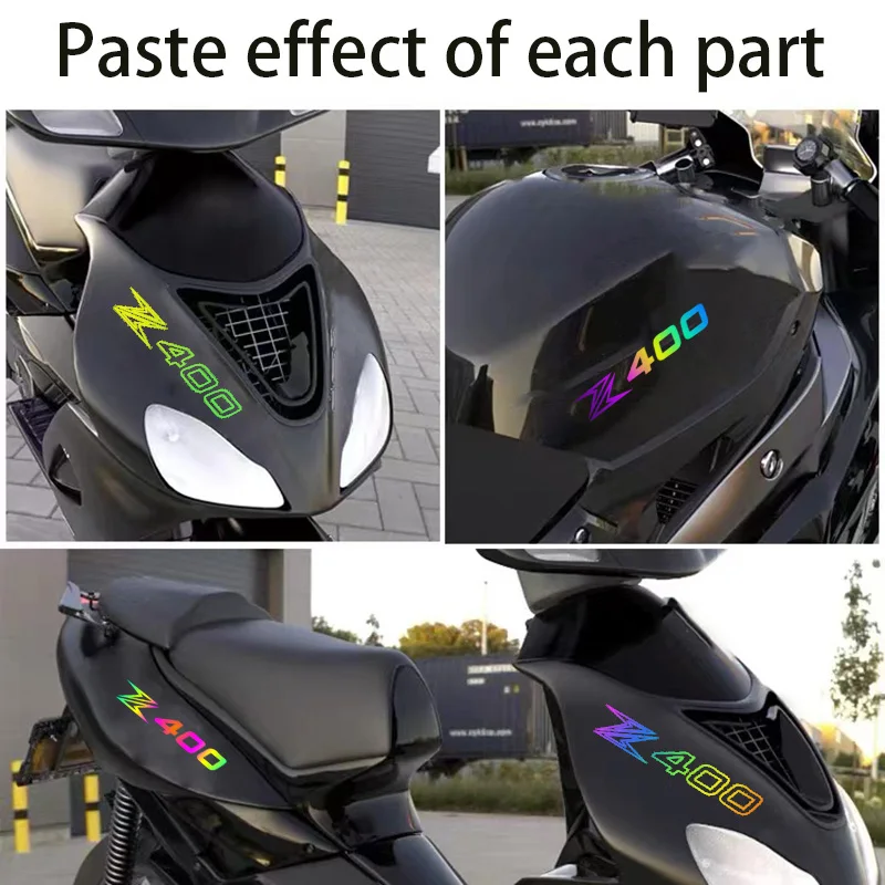 

Waterproof personalized creative laser motorcycle stickers can be customized For Kawasaki Z400 2017 2018 2019