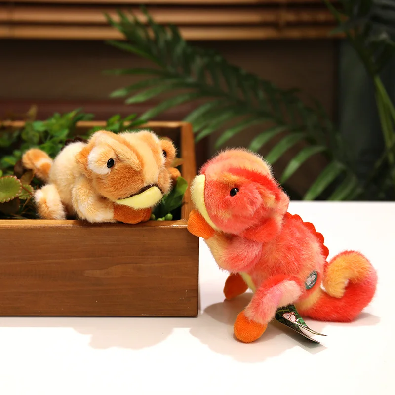 20cm Cartoon Colorful Chameleon Plush Doll Magnetic Reptile Toy Cute Home Decor Gift for Children Simulation Soft Stuffed Animal