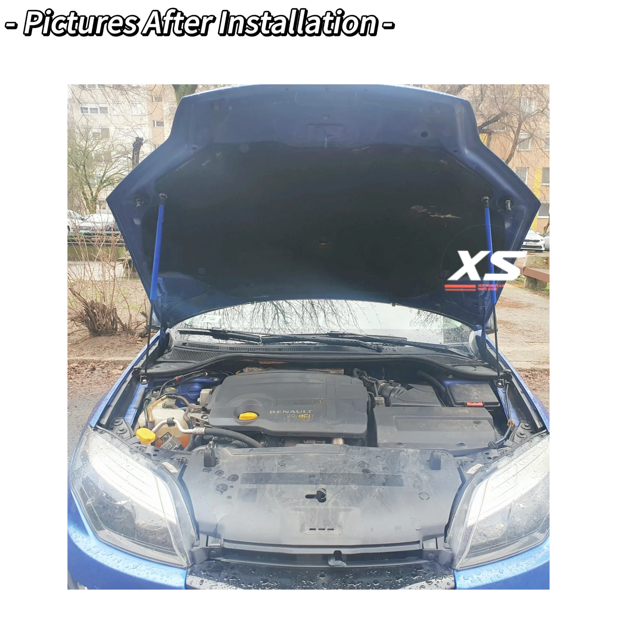 Gas Struts Shock Damper Lift Supports Carbon FIber Prop Rod Piston For Renault Laguna III X91 2007-2015 Front Hood Bonnet