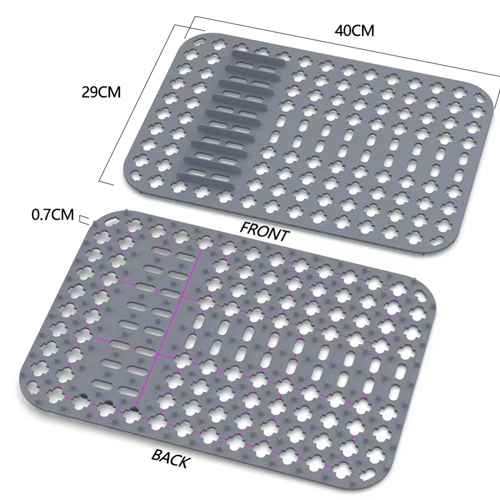 2pcs 30*40cm Plastic Sink Mat, Modern Simple Square-shaped