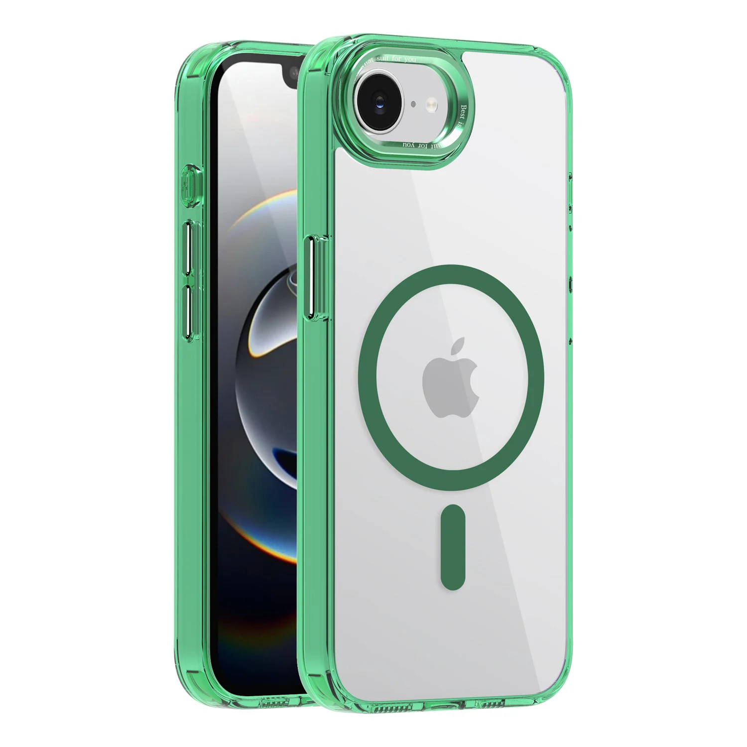 Clear Color Magnetic Metal Keys Anti-Drop & Anti-Fingerprint Phone Case