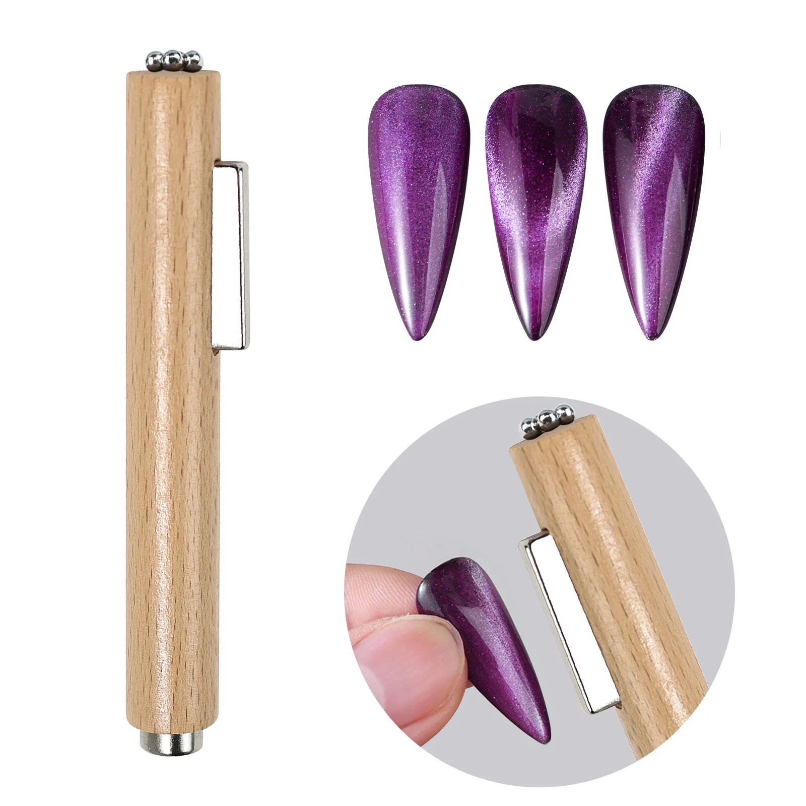 3 IN 1 Multi-function Cat Eye Magnet Nail Art Decoration Design Strong Magnetic Stick Large Cylindrical Magnetic Nail Tool cat eye nail tool magnetic nail art tools magnetic nail tools