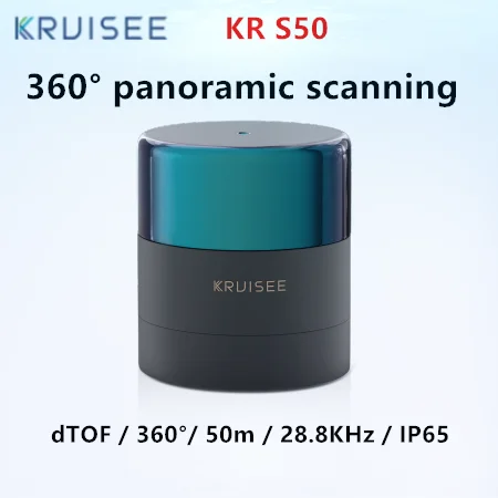 

KRUISEE KR-S50 LiDAR сенсор 360 градусов сканирование 50 м Диапазон DTOF Лазерный Радар для роботов, AGV навигация и предотвращение препятствий