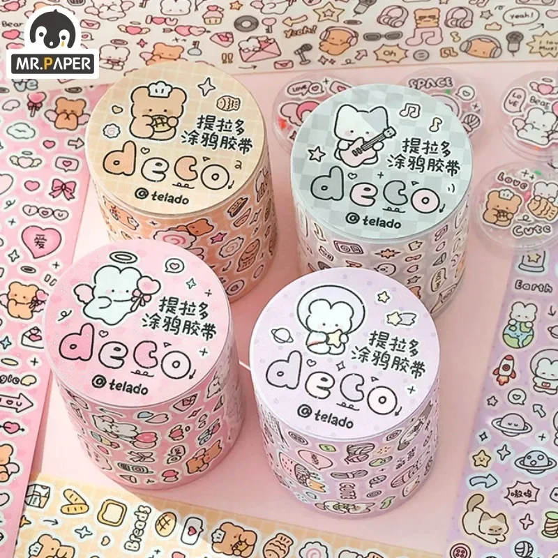 

Mr. Paper 4 Style Colorful Letter Symbol Graffiti Tape High Beauty Cute Figures Handbook Decorative Materials Stickers