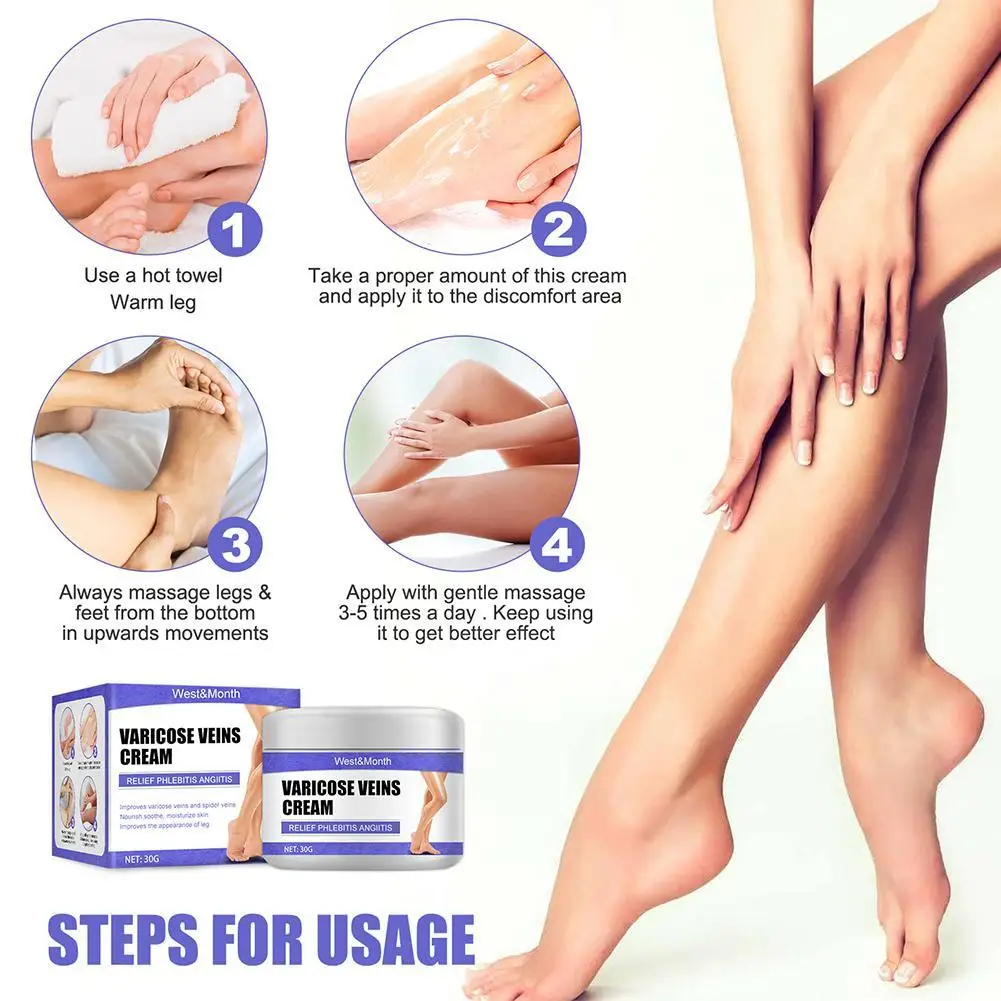 

30g Varicose Vein Cream Effective Varicose Veins Relief Treatment Relieve Ointment Pain Spider Vasculitis Phlebitis Cream W3R6