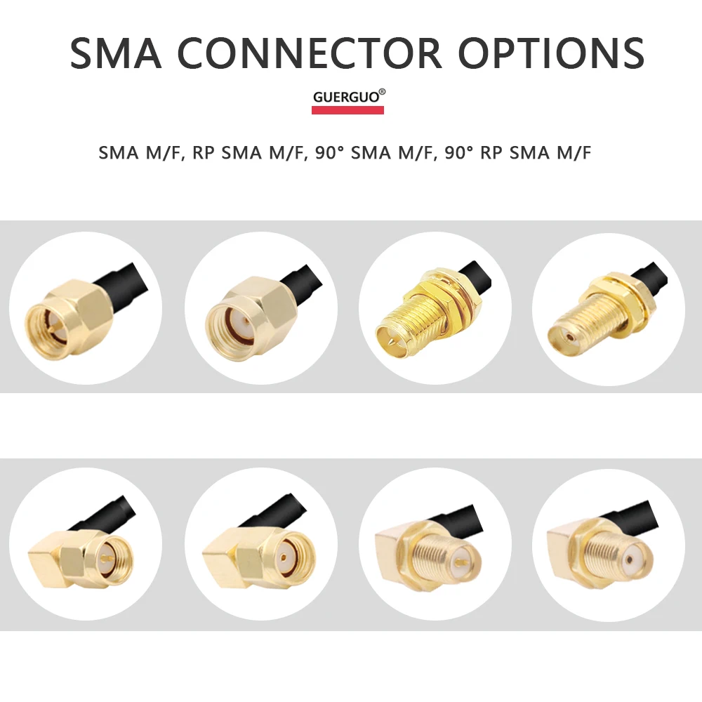 RF 동축 LMR195 케이블 50옴 50-3 SMA 남성 - SMA 남성 WiFi 안테나 연장 케이블 피그테일 (4G LTE, Ham, ADS-B 무전기용)