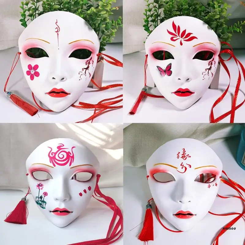 BeautyMaskFemaleMaskHandPaintedHalloweenWhitePartyMasks