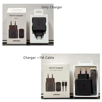 Samsung 45W PD Charger Super Fast Charging For Galaxy S25 Ultra Plus FE S24 S23 S22 A56 A55 A36 A17 EU Adapter 5A Type C Cable 5