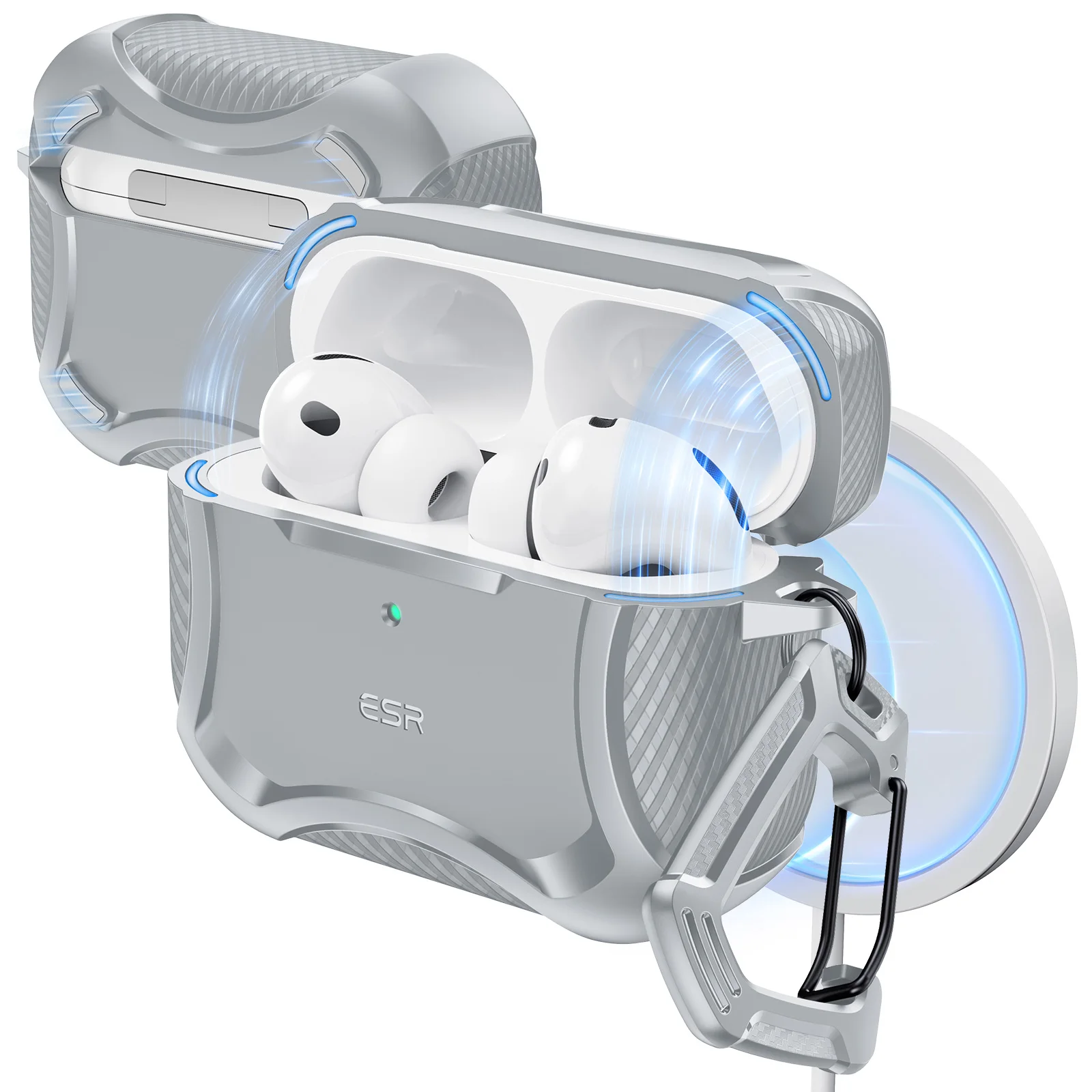 Coque Silicone Ultra Fine Pour AirPods Pro 3 (2025) - Protection Légère, Résistante Aux Chocs, Couleur Blanc, Avec Dragonne
