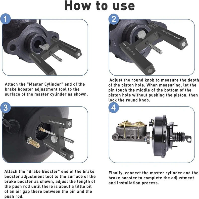 Brake Adjustment Tool, Brake Booster Adjustment Tool, Brake Booster Push Rod Adjustment Tool Durable