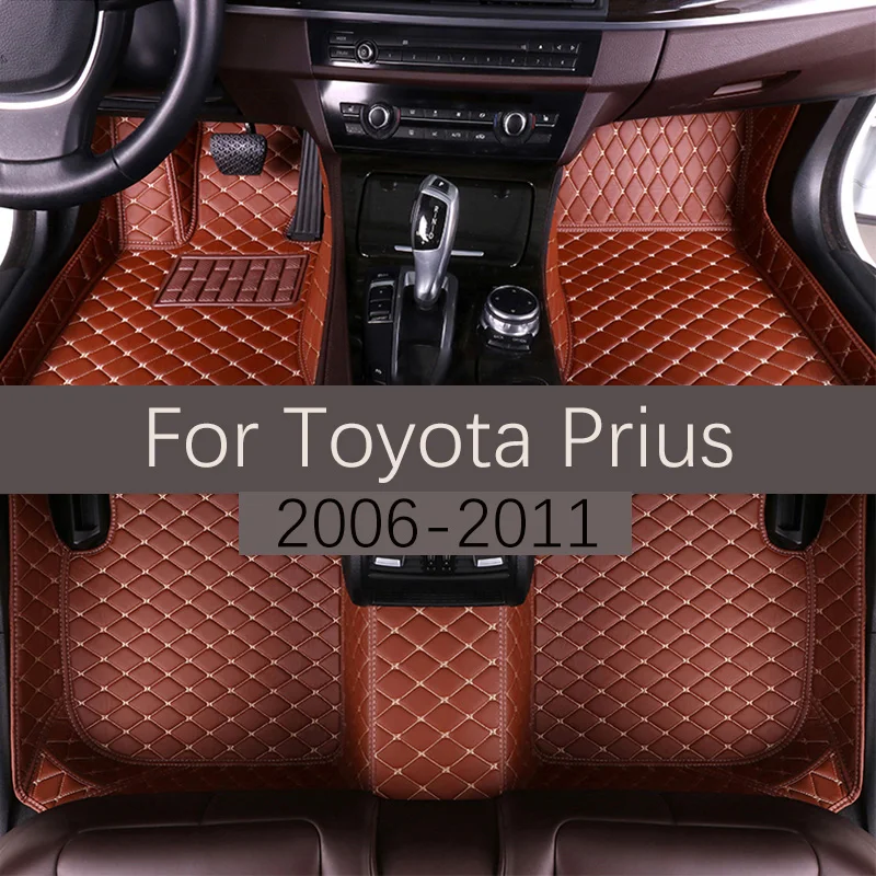 

Custom Leather Car Floor Mats For Toyota Prius 2006 2007 2008 2009 2010 2011 Automobile Carpet Rugs Foot Pads Accessories
