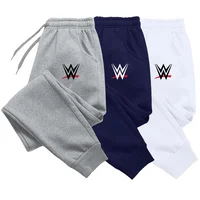 2025 Autumn Winter Men's WWE Printed Fashion Sports Casual Drawstring Jogging Pants Running Pants Printed Sports Fitness Pants 1