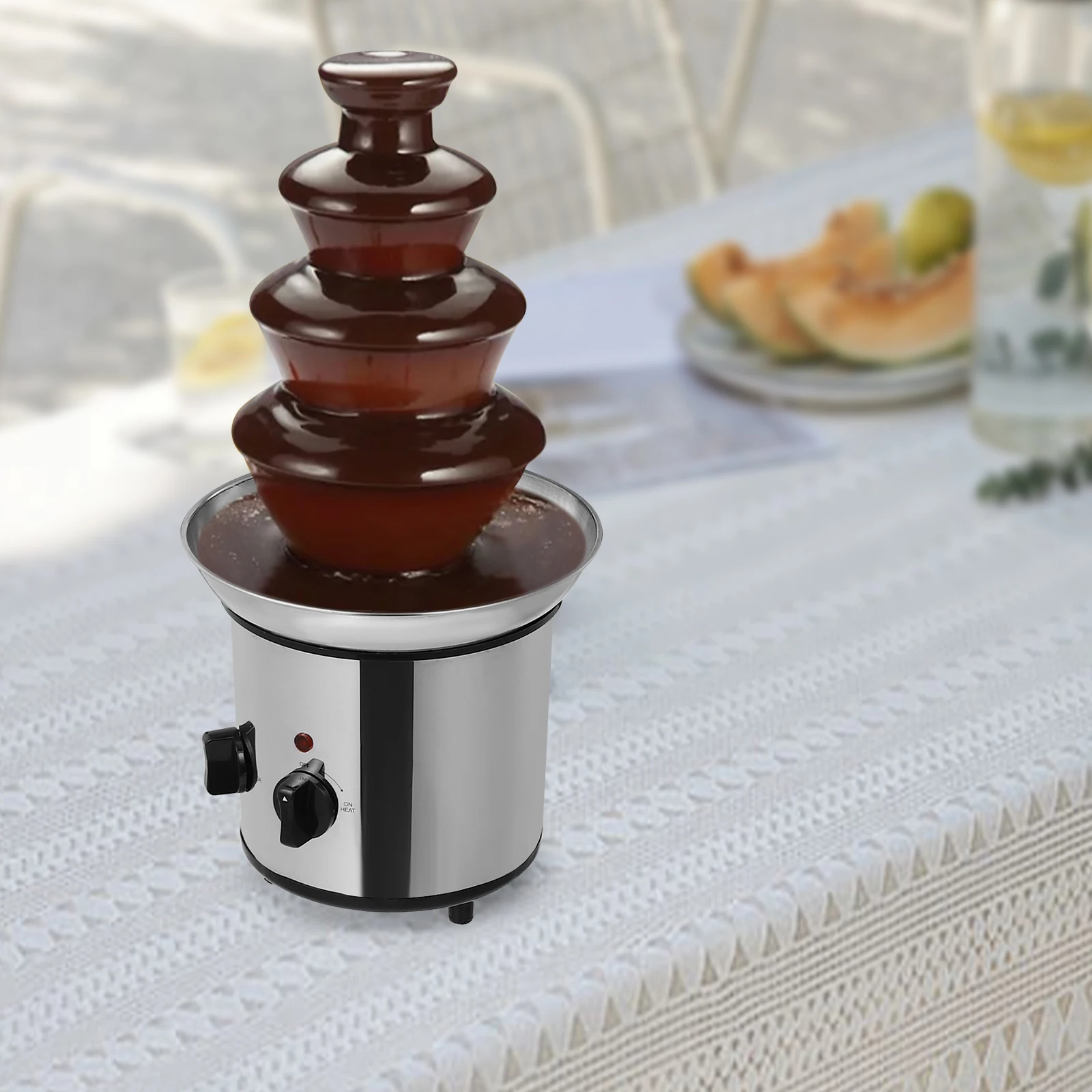 4-Tier Chocolate Fountain Machine Electric Chocolate Melting Fountain Machine for Cafes Hotels Weddings Birthdays