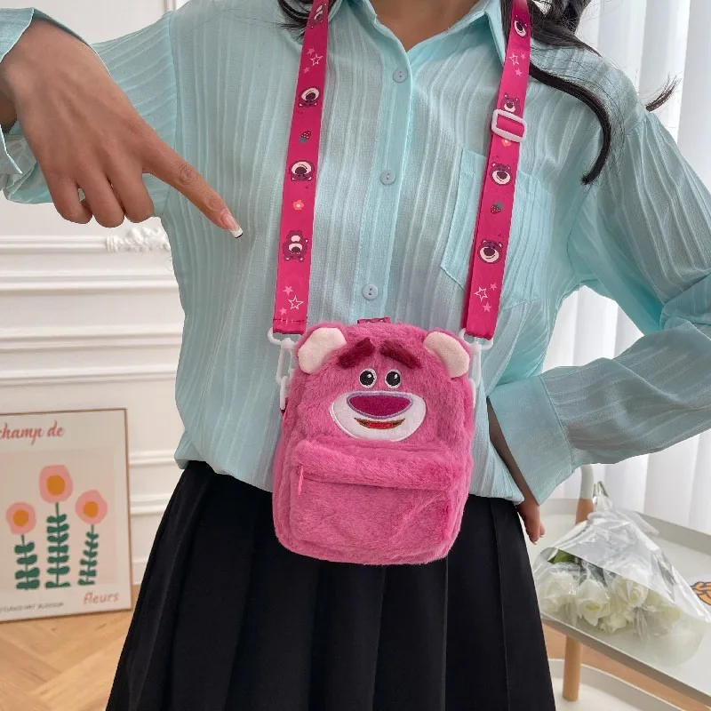 Disney's Plush Star Dew Strawberry Bear Little Monster Messenger Bag Women's Cartoon Bag