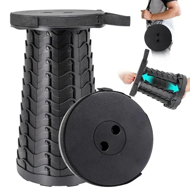Tabouret pliant pêche télescopique Mazar - Siège portable léger pour camping et extérieur