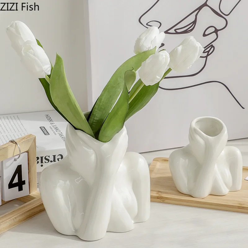 Vaso Busto In Porcellana Bianca Europea Inserti Di Fiori Idroponici Decorazione Da Scrivania Vasi Per Piante Decorazioni Moderne Vasi Da Petto Vasi Da