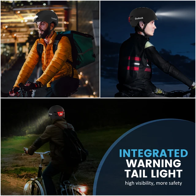GUDOOK Adult Bike Helmet with LED 2