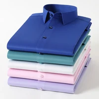 New Bamboo Fiber Anti-Wrinkle Mens Shirts Long Sleeve Dress Shirts For Slim Fit Camisa Social Business Blouse White Shirt S-8XL