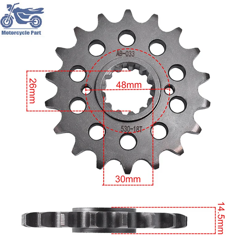530-18T 530 Catena 18T Moto 20Crmnti Pignone Anteriore Silenzioso Per Honda Cb 750 Custom Vf 1000 Fe Interceptor Vf1000 Ff,F2Fsc15
