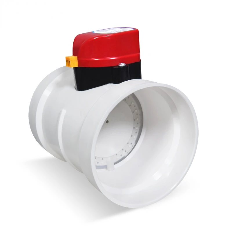 6 inch plastic air damper valve HVAC electric air duct motorized damper for ventilation pipe valve 160mm 220V 24V 12V