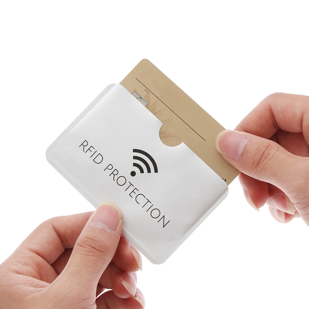 10Pcs Anti Rfid ID Card Holder Anti-theft Card Case Silver Aluminium Credit Cards Covers Safety Wallet Laser Blocking Reader 4