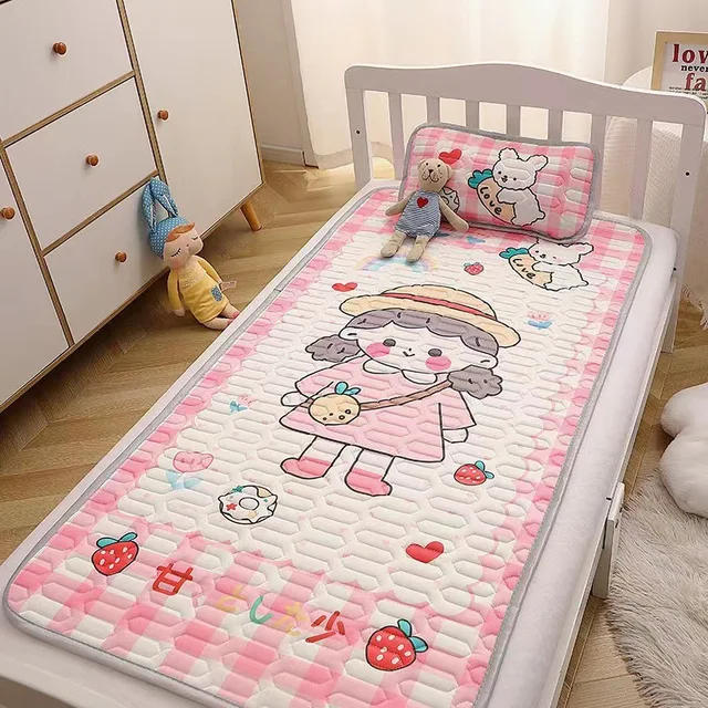 Kindergarten Baby Latex Mat Kit Cartoon Children's Breathable Summer Cool Quilt Air Conditioning Mat Mattress Soft Cushion 2