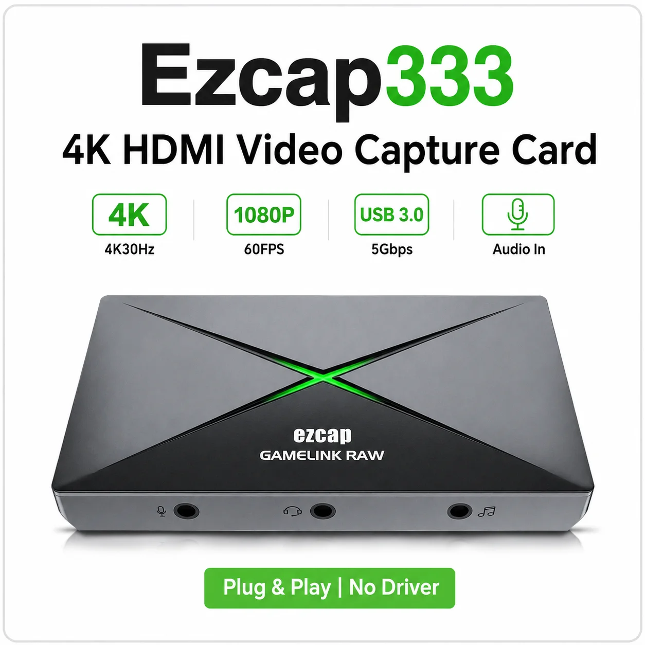 Carte de capture vidéo HDMI 4K Ezcap333P USB 3.0 Type-C 1080P120, captureur vidéo de jeu pour PS5 Xbox Switch OBS, enregistreur de streaming en direct 1
