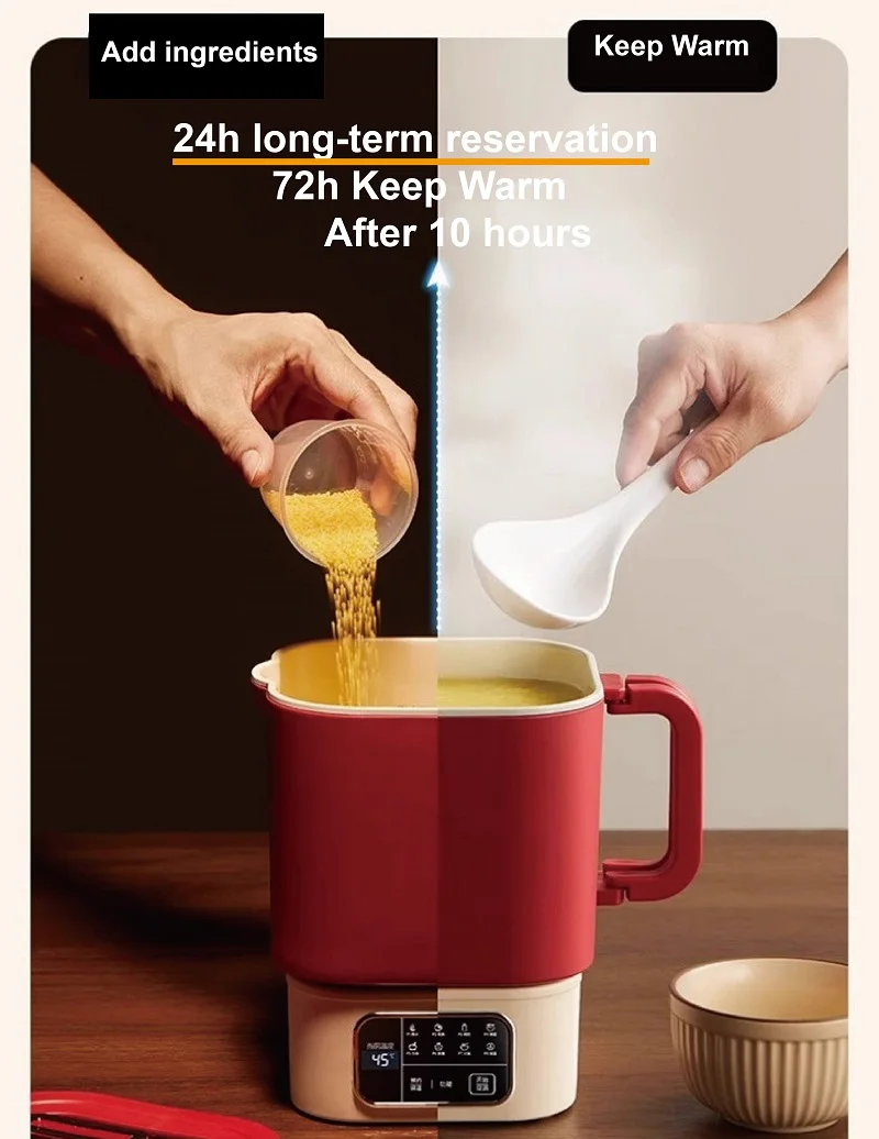 110V/220V Electric Kettle Appointment Health Kettle Temperature control Ceramic Pot Keep Warm Cup Portable Folding Kettle 1L 5