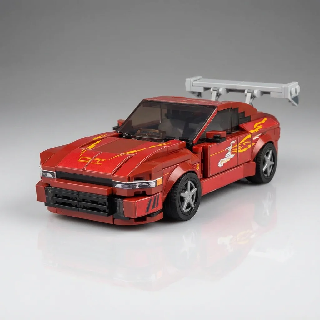 Poladeer 301 Stück Letty's 240SX Champion Serie Rennwagen, individuell zusammengebaute Bausteine, Modell, Spielzeug, Ornamente, Junge, Weihnachtsgeschenk