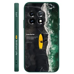 Lonely Surfing Liquid Silicone Phone Case - Premium Protective Cover - OnePlus 9RT 5G (Dark Green)