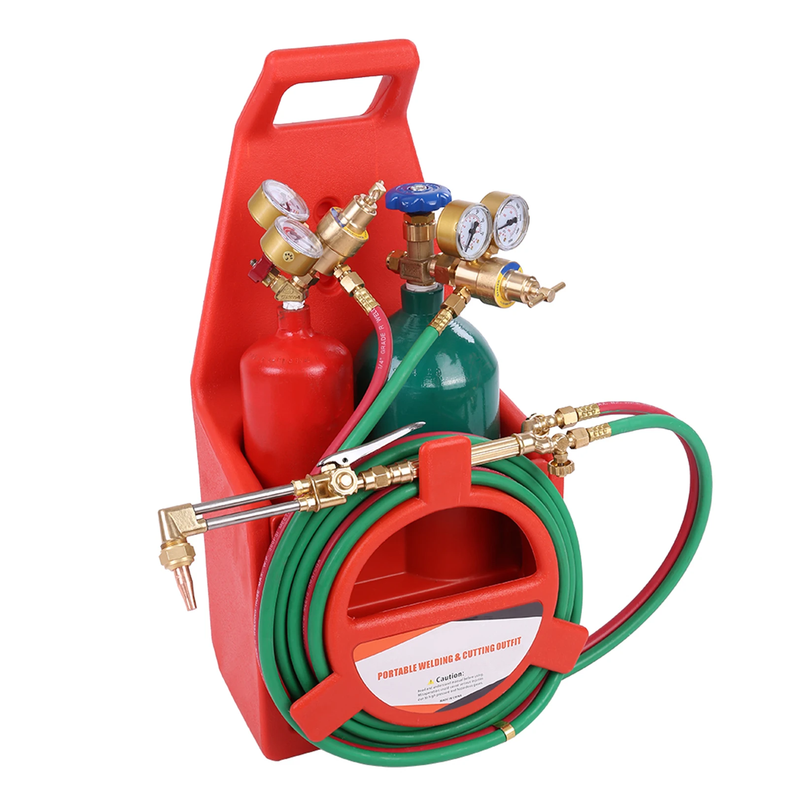 4L oxygen cylinder (empty) tube brass nozzle torch kit with pressure gauge oxygen acetylene brass nozzle welding torch kit equip 5