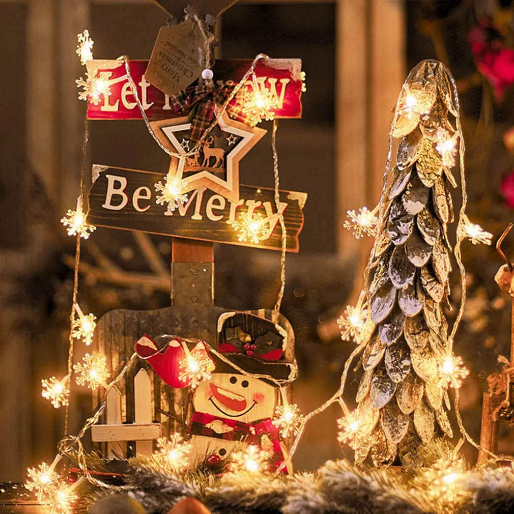 

3M/6M 20/40 LED Light String Christmas Snowflake Hanging Ornament Indoor Outdoor Party Warm Decoration String Lamp