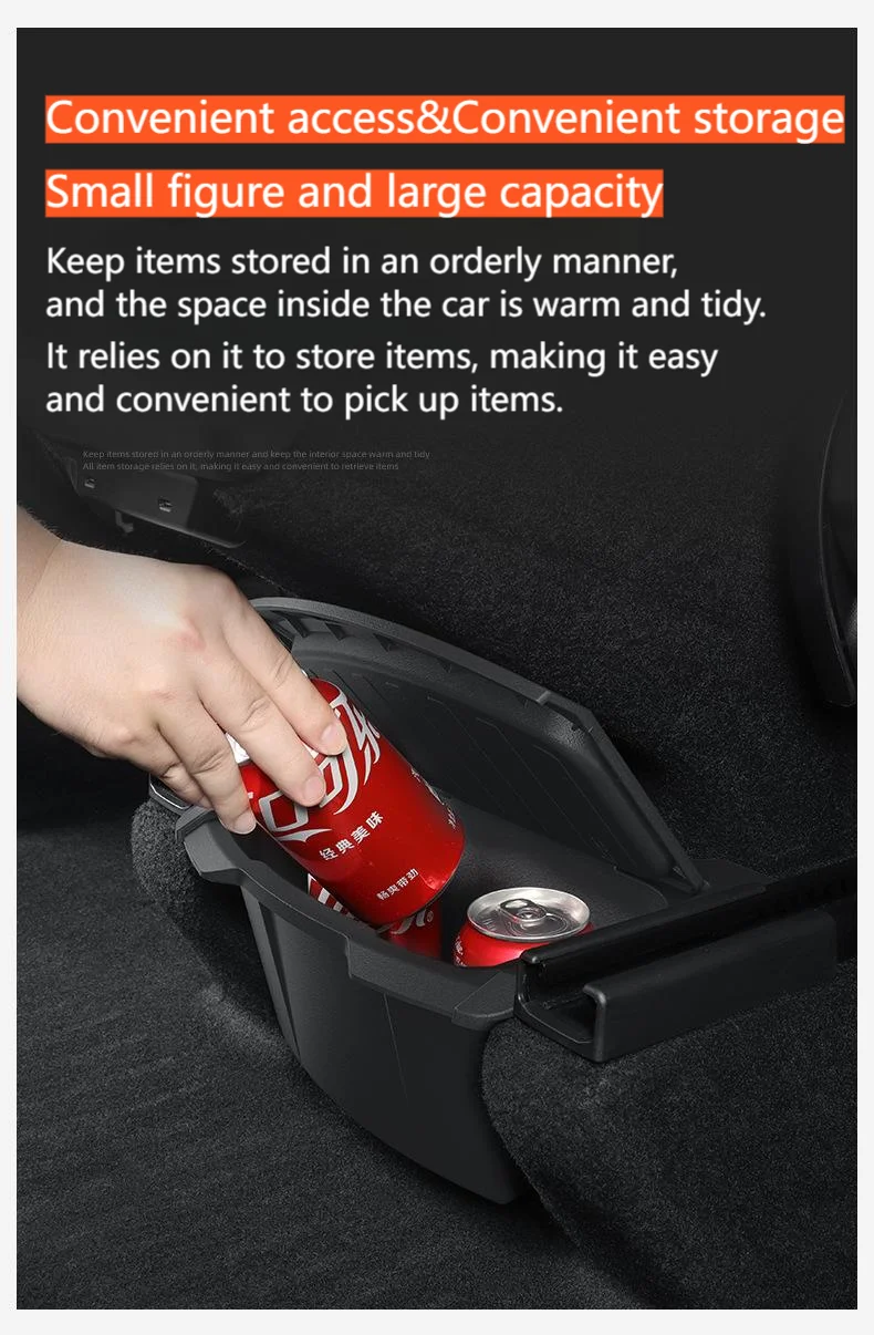 For Tesla Model Y Juniper Rear Seat Storage Box Under Air Vent Storage Case Tras