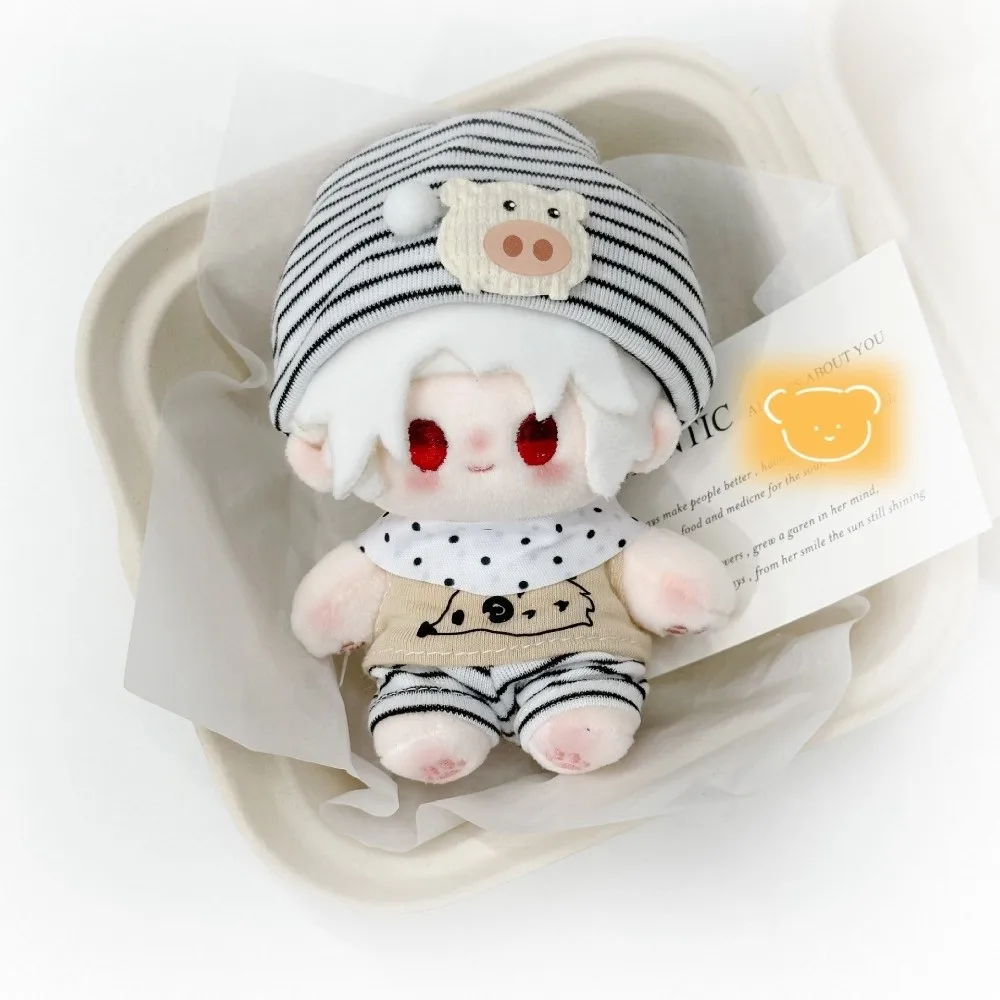 1 set Sleepwear 10cm Cotton Doll Clothes Hedgehog Night Dress Cotton Doll's Clothes Set T-shirt Cute 10cm Doll Clothes