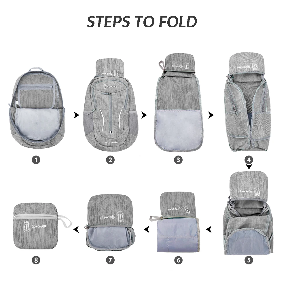 Sac à Dos Pliant Ultra Léger, 20 Litres, Petit Sac à Dos, Sac à Dos