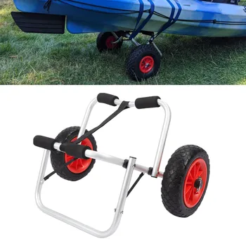 Carrello per Kayak con Ruote Solide Senza Aria da 10 Pollici, Pieghevole, Universale, per Trasporto Canoe e Kayak