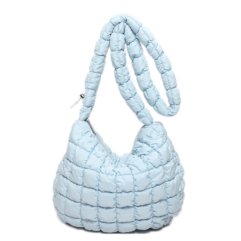 thumbnail image 1 of Bolso de hombro para mujer, de gran venta, versátil, sólido, plisado, de moda, nueva tendencia 2024, bolso cruzado con cremallera y hilo de coser suave, 1 of 5