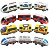 Wooden Train Toys Magnetic Set Electric Car Locomotive Diecast Slot Fit All Wood Brand Biro Railway Train Tracks For Kids Gifts 1