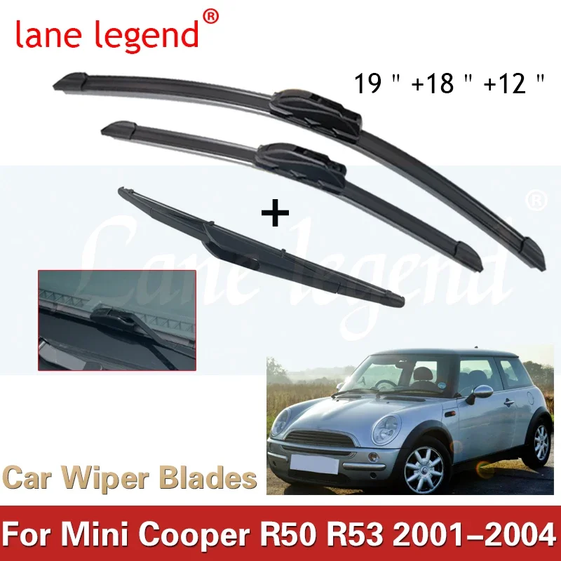 

Car Wiper Front & Rear Wiper Blades Set Kit For Mini Cooper S One D Hatch R50 R53 2001 - 2004 Windshield Windscreen Window