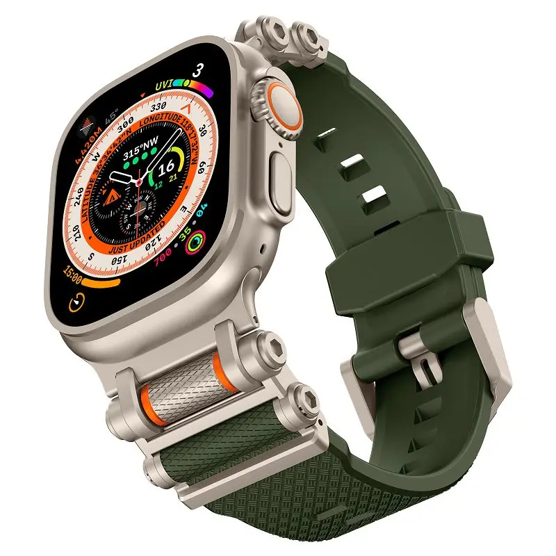 Premium Durable Metal Connector Watch Strap with TPU Sport Band